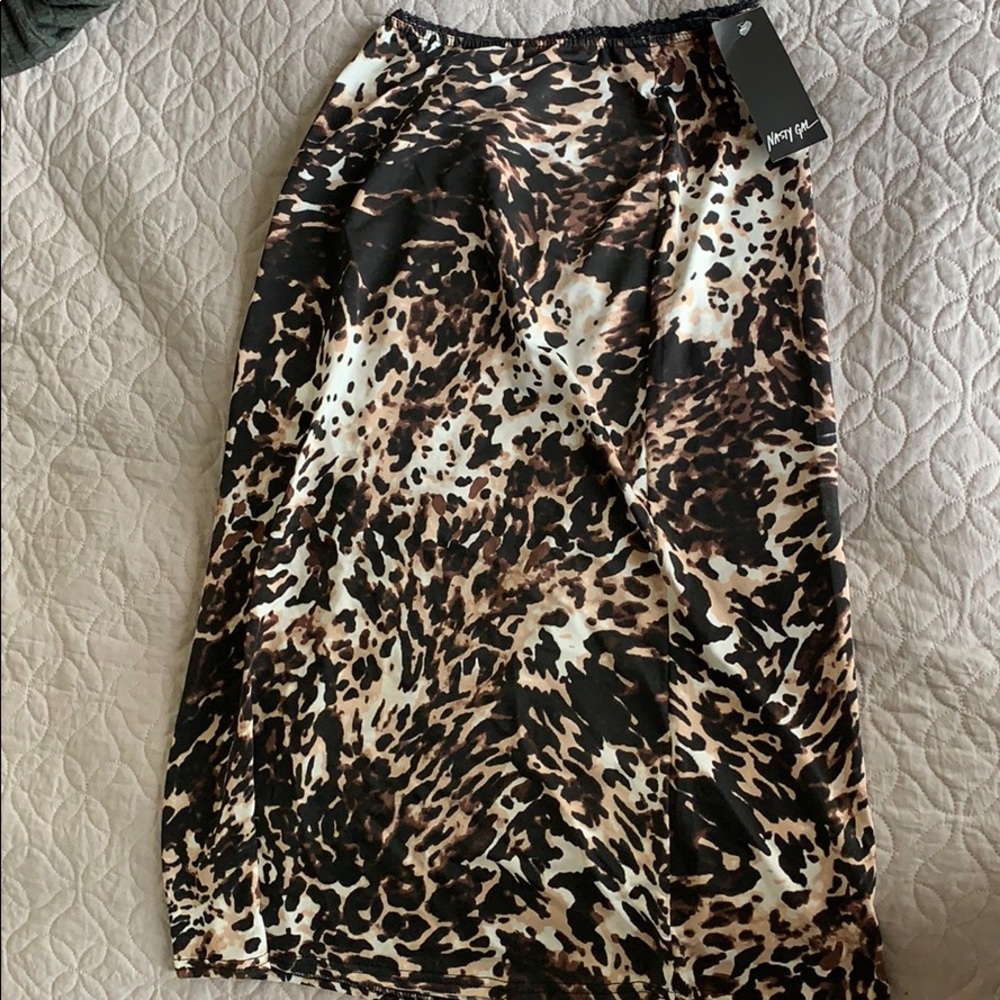 NastyGal Go Wild Animal Midi Skirt